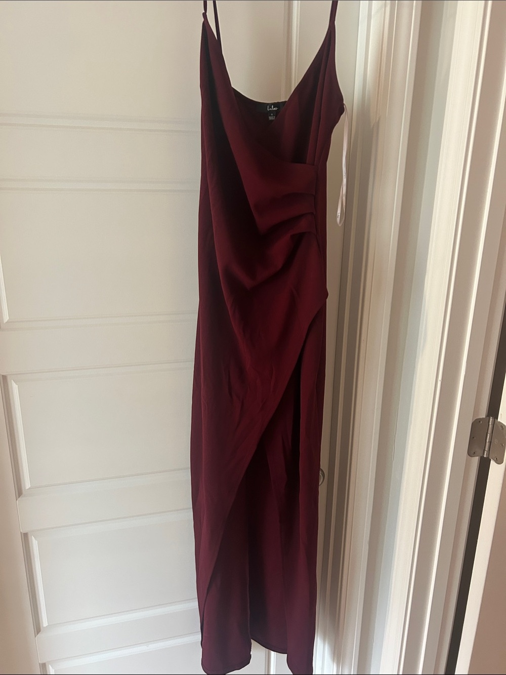 Lulu's Burgundy Draped Maxi Dress